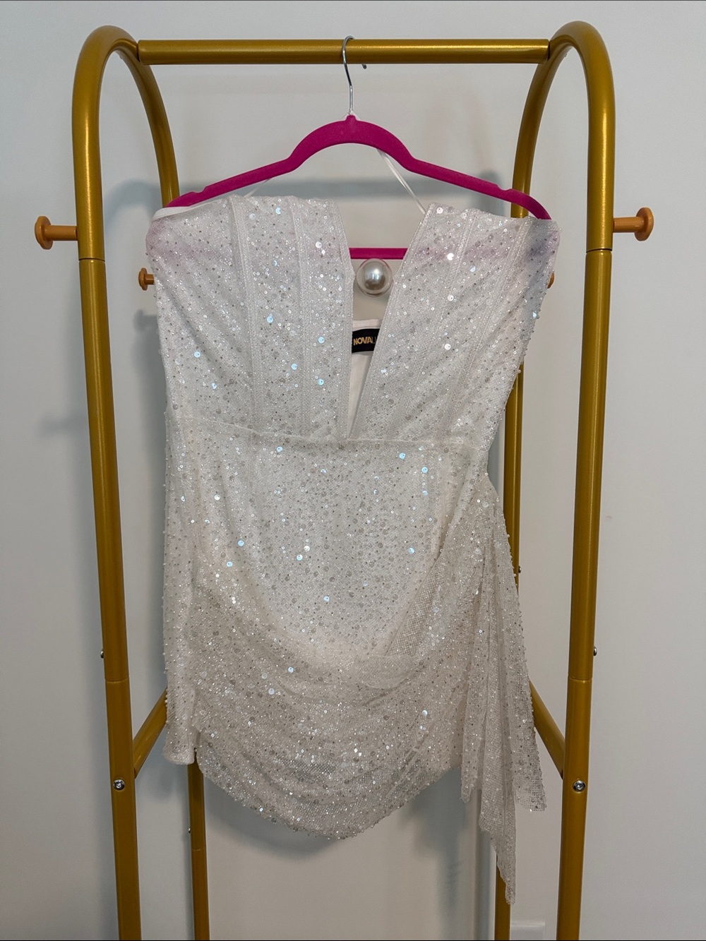 Fashion Nova White Sequin Mini Dress